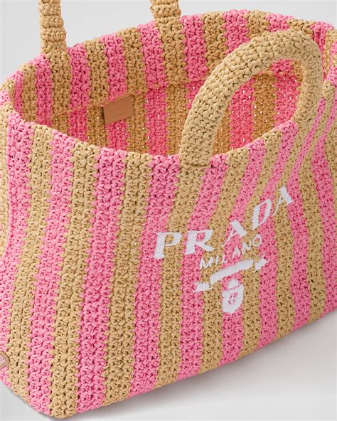 prada raffia tote bag tan|prada large raffia tote.